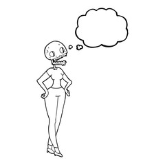 thought bubble cartoon zombie woman