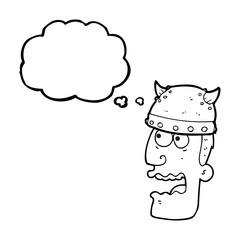 thought bubble cartoon screaming warrior man