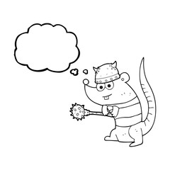 thought bubble cartoon rat warrior