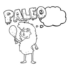 thought bubble cartoon woman on paleo diet