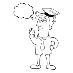 thought bubble cartoon graduate