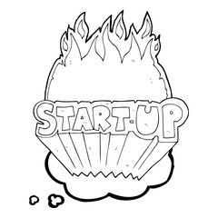 thought bubble cartoon startup symbol