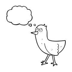 thought bubble cartoon bird
