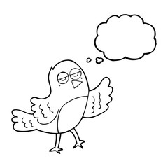 thought bubble cartoon bird
