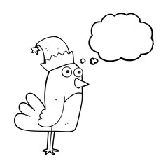 thought bubble cartoon christmas robin