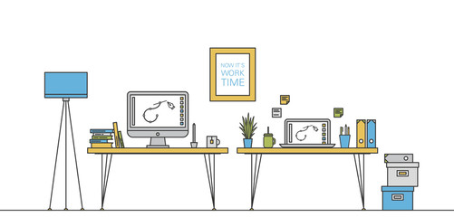 Thin Line Work Space Vector Design