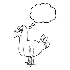 thought bubble cartoon bird
