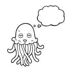 thought bubble cartoon octopus