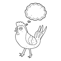 thought bubble cartoon chicken