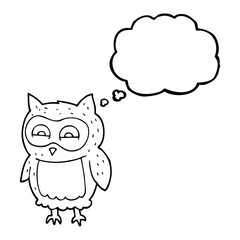 thought bubble cartoon owl