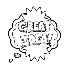 thought bubble cartoon great idea symbol