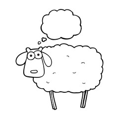 thought bubble cartoon muddy sheep