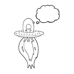 thought bubble cartoon flying saucer