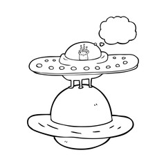 thought bubble cartoon flying saucer