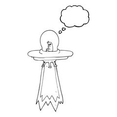thought bubble cartoon flying saucer