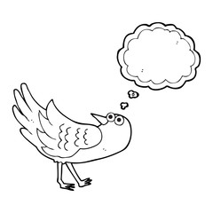 thought bubble cartoon bird