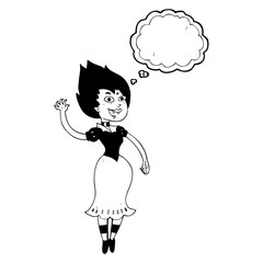 thought bubble cartoon blood sucking vampire girl