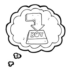 thought bubble cartoon computer key buy symbol