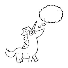 thought bubble cartoon unicorn