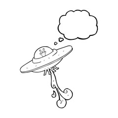 thought bubble cartoon alien spaceship
