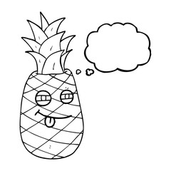 thought bubble cartoon pineapple
