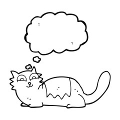 thought bubble cartoon cat