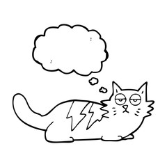 thought bubble cartoon cat