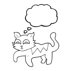 thought bubble cartoon cat