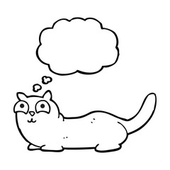 thought bubble cartoon cat