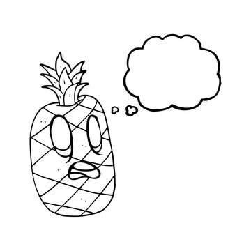 thought bubble cartoon pineapple