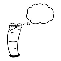 thought bubble cartoon worm