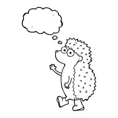 Fototapeta premium cute thought bubble cartoon hedgehog