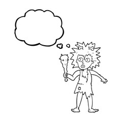 thought bubble cartoon cave woman