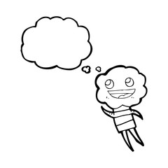 thought bubble cartoon cute cloud head creature