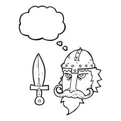 thought bubble cartoon viking warrior