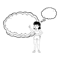 thought bubble cartoon gym woman
