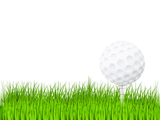 Golfball im Rasen