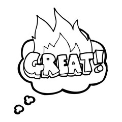 GREAT! thought bubble cartoon symbol