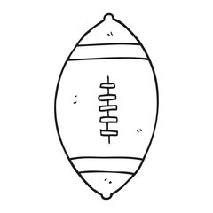 black and white cartoon football