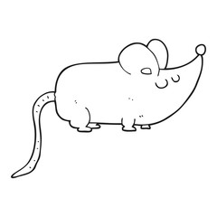 cute black and white cartoon mouse