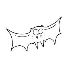 black and white cartoon vampire bat