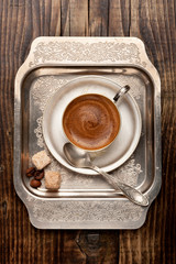 Espresso  coffee cup, top view