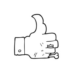 black and white cartoon zombie hand