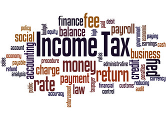 Fototapeta premium Income Tax, word cloud concept