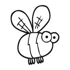 black and white cartoon bee