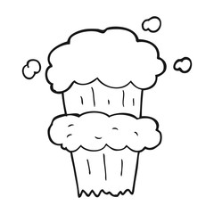 black and white cartoon smoke explosion