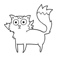 black and white cartoon cat