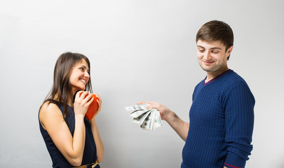 a beautiful young couple, the love of money