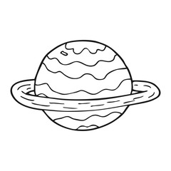 black and white cartoon alien planet