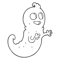 black and white cartoon ghost